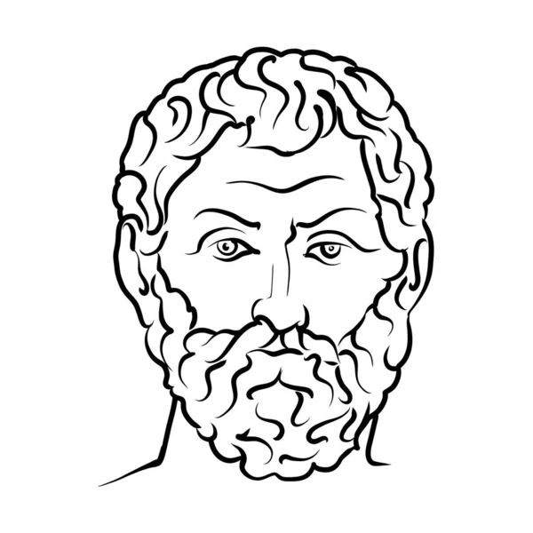 Thales Miletus Modern Vector Drawing Bosquejo Dibujado Mano Por Artista — Archivo Imágenes Vectoriales