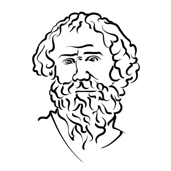 Archimedes Syrakusa Modern Vektorritning Handritad Skiss Konstnären Knut Hebstreit Ritning — Stock vektor