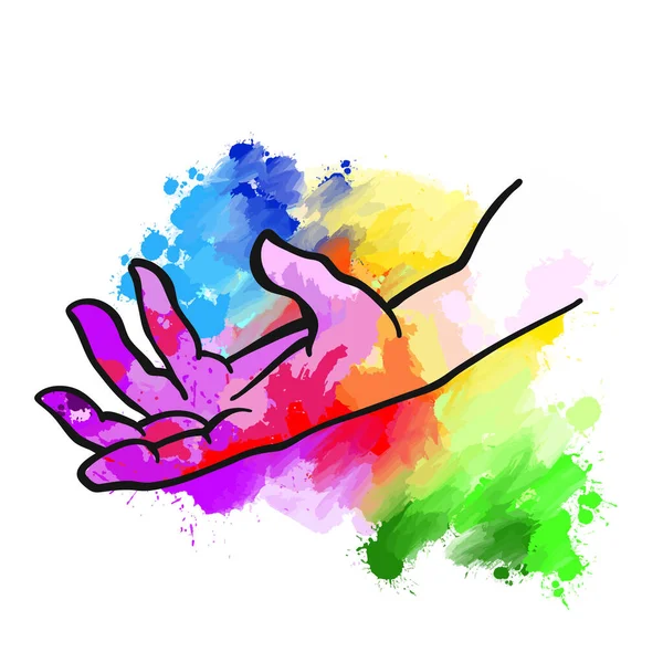 Creatieve Hand Expressie Handgetekende Schets Een Echt Menselijk Handteken Vectortekening — Stockvector