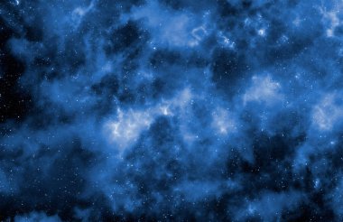 Yıldız tozu ve parlayan yıldızlarla dolu bir arka plan. Gerçekçi kainat ve renkli nebula. Renkli galaksi. 3d illüstrasyon.