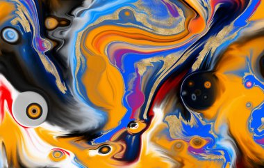 Soyut arka plan. Çok renkli akrilik sıvı dökme sanatı. 3d illüstrasyon.