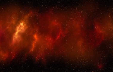 Yıldız tozu ve parlayan yıldızlarla dolu bir arka plan. Gerçekçi kainat ve renkli nebula. Renkli galaksi. 3d illüstrasyon.