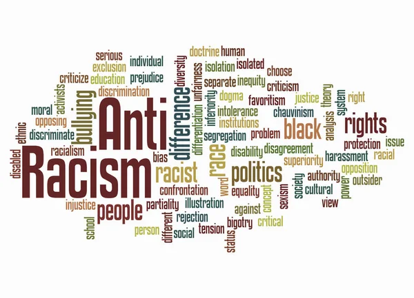 Word Cloud Com Conceito Racism Isolado Fundo Branco — Fotografia de Stock