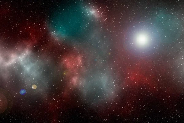 Fondo Espacial Con Polvo Estrellas Estrellas Brillantes Cosmos Realistas Nebulosa —  Fotos de Stock