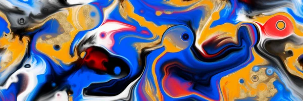 Abstract Bacground Multicolor Acrylic Pour Fluid Art Illustration — Stock Photo, Image
