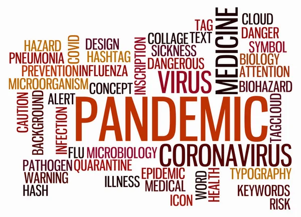 Слово Концепцией Pandemic Выделенное Белом Фоне — стоковое фото