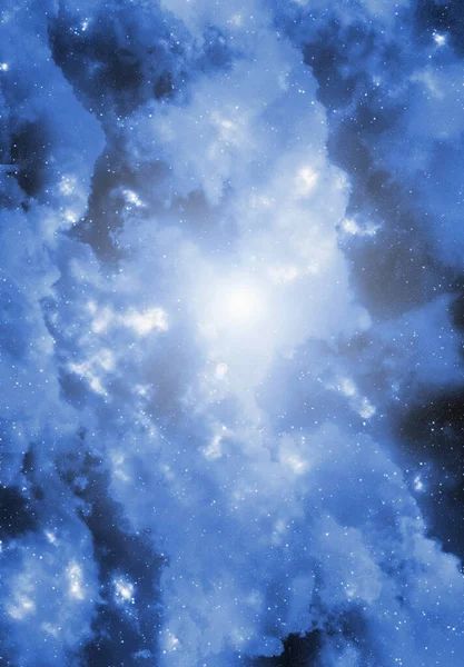 Yıldız tozu ve parlayan yıldızlarla dolu bir arka plan. Gerçekçi kainat ve renkli nebula. Renkli galaksi. 3d illüstrasyon.