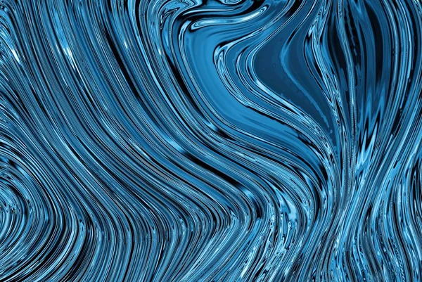 Blauwe Golven Marmeren Textuur Kostbaar Metaalstroombeeld Vloeibaar Blauw Oppervlak Kunstwerk — Stockfoto