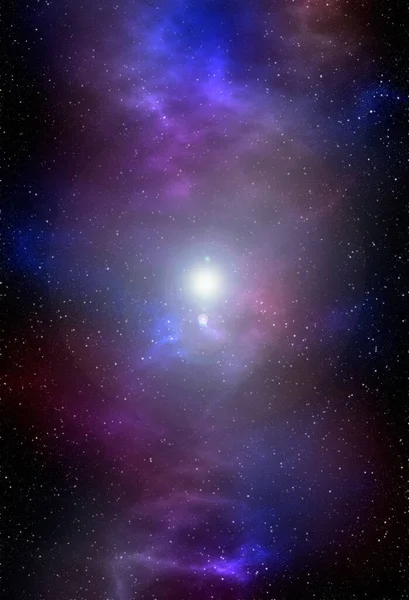 Rumbaggrund Med Stjernestøv Lysende Stjerner Realistisk Kosmos Farvetåge Farverig Galakse - Stock-foto
