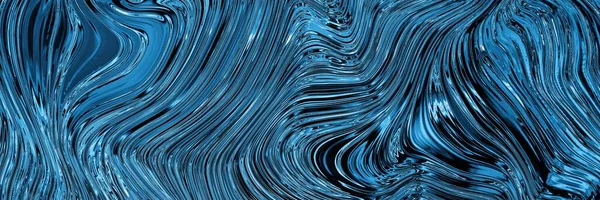 Blå Vågor Marmor Konsistens Flödesbild Ädelmetall Flytande Blå Ytkonstverk Illustration — Stockfoto