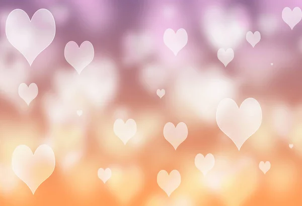 Valentijnsdag Huwelijksachtergrond Met Harten Decoratieve Romantische Liefde Bokeh Achtergrond Illustratie — Stockfoto