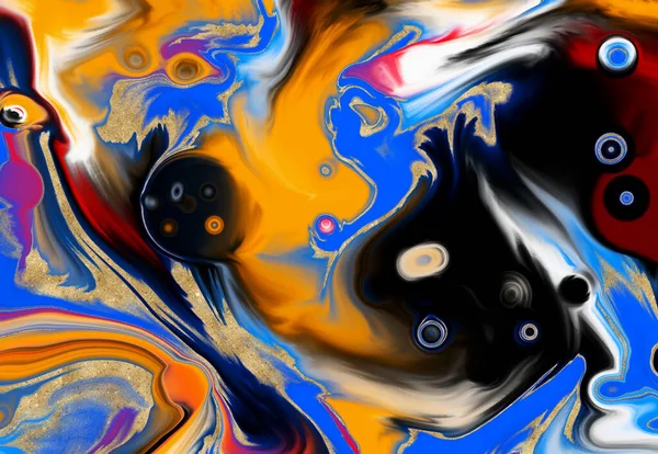 Abstracte Achtergrond Multicolor Acryl Giet Vloeibare Kunst Illustratie — Stockfoto