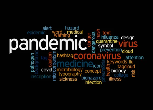 Слово Концепцией Pandemic Выделенное Чёрном Фоне — стоковое фото