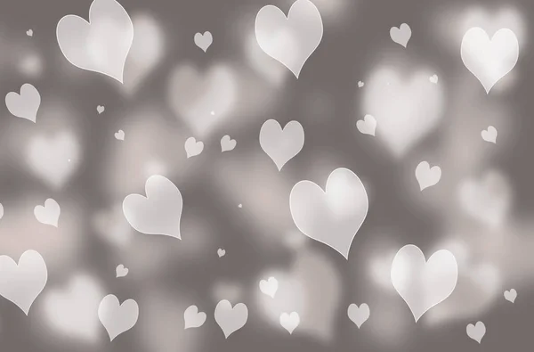 Valentijnsdag Huwelijksachtergrond Met Harten Decoratieve Romantische Liefde Bokeh Achtergrond Illustratie — Stockfoto