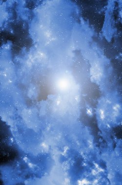 Yıldız tozu ve parlayan yıldızlarla dolu bir arka plan. Gerçekçi kainat ve renkli nebula. Renkli galaksi. 3d illüstrasyon.