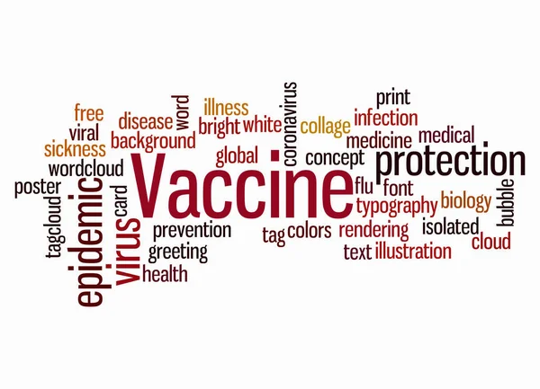 Word Cloud Avec Concept Vaccine Isolé Sur Fond Blanc — Photo