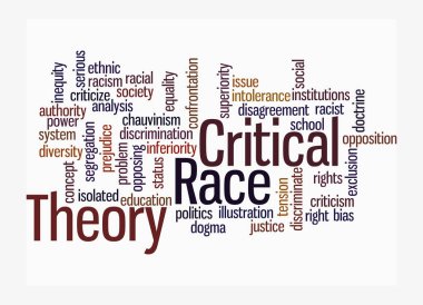 Word Cloud with Critical Race Theory concept, isolated on a white background. clipart