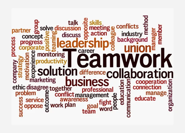 Word Cloud Teamwork Koncepció Elszigetelt Fehér Alapon — Stock Fotó