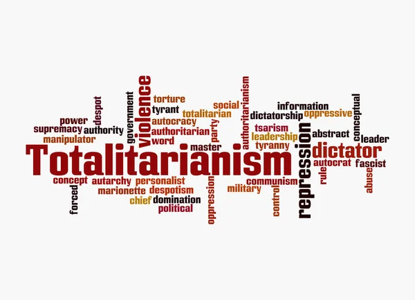 白い背景に隔離されたTotalitarianismコンセプトを持つWord Cloud — ストック写真