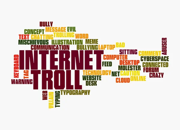Word Cloud Konceptem Internet Troll Izolovaný Bílém Pozadí — Stock fotografie