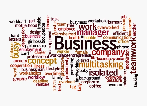 Word Cloud Avec Concept Busyness Isolé Sur Fond Blanc — Photo