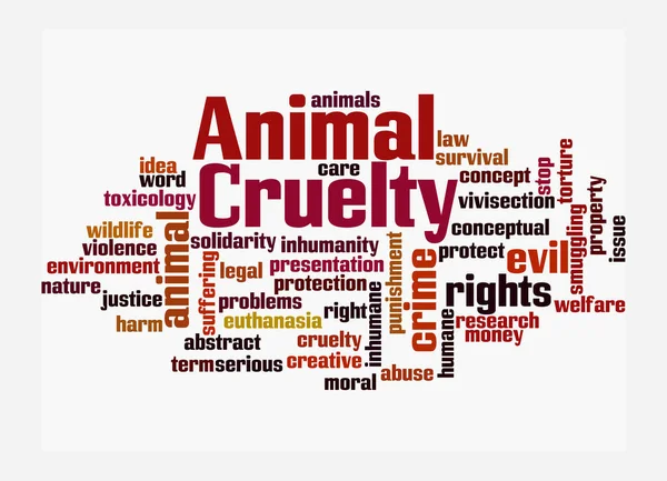 Word Cloud Koncepcją Animal Cruelty Odizolowany Białym Tle — Zdjęcie stockowe