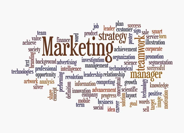 Word Cloud Marketing Concept Isolated White Background — Stock Photo, Image