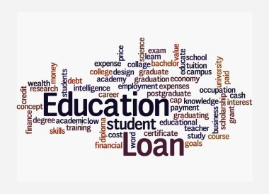 Kelime Bulutu, beyaz arka planda izole edilmiş, Eğitim Kredisi kavramına sahip..