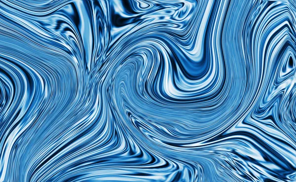 Blue Waves Marble Texture Precious Metal Flow Image Liquid Surface — Stock Photo, Image