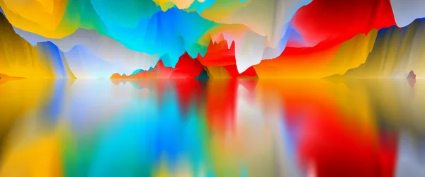 Landscape Surreal Lake Magical Abstract World Illustration — Stock Photo, Image