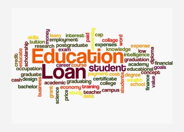 Kelime Bulutu, beyaz arka planda izole edilmiş, Eğitim Kredisi kavramına sahip..