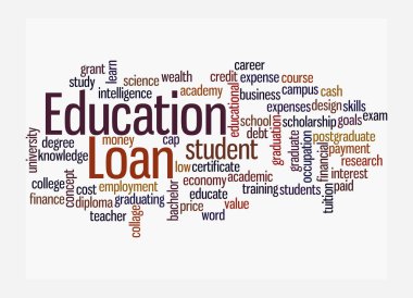 Kelime Bulutu, beyaz arka planda izole edilmiş, Eğitim Kredisi kavramına sahip..