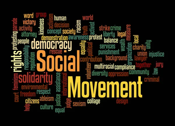 Слово Понятием Social Movement Выделенное Чёрном Фоне — стоковое фото