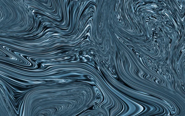 Blue Waves Marble Texture Precious Metal Flow Image Liquid Surface — Stock Photo, Image