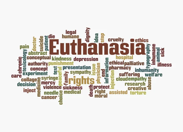 Word Cloud Met Euthanasia Concept Geïsoleerd Een Witte Achtergrond — Stockfoto