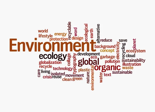 Word Cloud Con Concepto Medio Ambiente Aislado Sobre Fondo Blanco — Foto de Stock