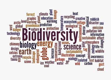 BIOVERSITY kavramına sahip Kelime Bulutu, beyaz arka planda izole.