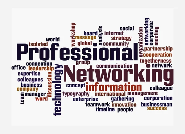 ProFESSIAL NETworking kavramına sahip Kelime Bulutu, beyaz arka planda izole edilmiş.