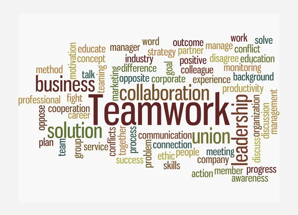 Word Cloud Com Conceito Teamwork Isolado Fundo Branco — Fotografia de Stock
