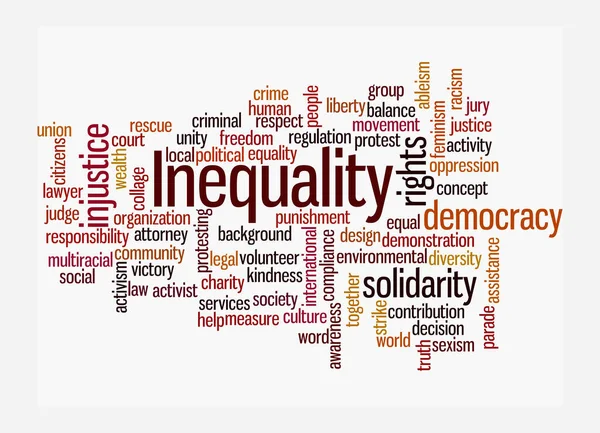 Word Cloud Inequality Concept Isolated White Background — Stock Photo, Image
