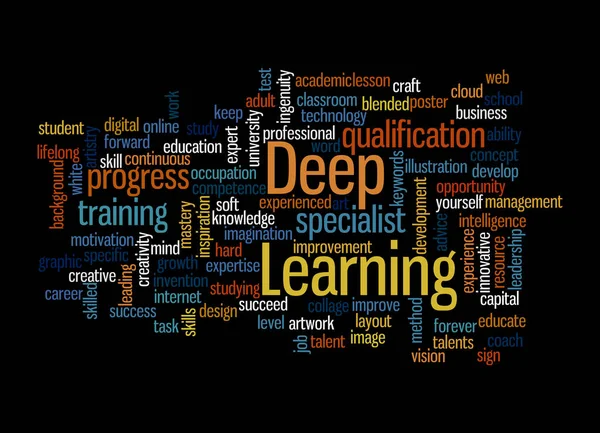 Слово Понятием Deep Learning Выделенное Чёрном Фоне — стоковое фото