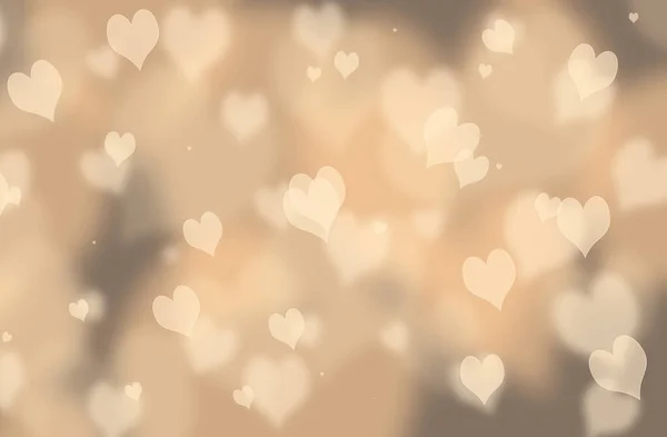 Valentijnsdag Huwelijksachtergrond Met Harten Decoratieve Romantische Liefde Bokeh Achtergrond Illustratie — Stockfoto