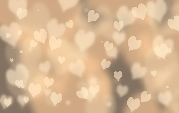 Valentijnsdag Huwelijksachtergrond Met Harten Decoratieve Romantische Liefde Bokeh Achtergrond Illustratie — Stockfoto