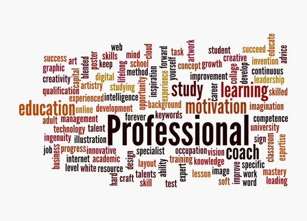 Word Cloud Med Professional Koncept Isolerad Vit Bakgrund — Stockfoto