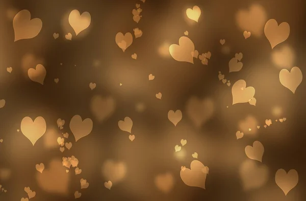 Valentijnsdag Huwelijksachtergrond Met Harten Decoratieve Romantische Liefde Bokeh Achtergrond Illustratie — Stockfoto