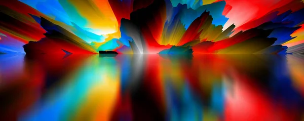 Landscape Surreal Lake Magical Abstract World Illustration — Stock Photo, Image