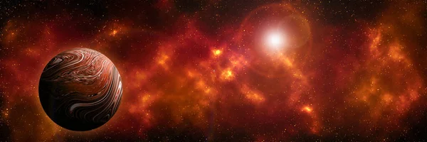 Planeta Desconocido Del Espacio Exterior Nebulosa Espacial Grupo Cósmico Estrellas — Foto de Stock
