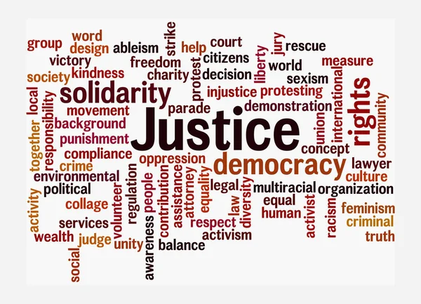 Word Cloud Justice Koncept Izolované Bílém Pozadí — Stock fotografie