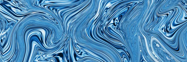 Blå Vågor Marmor Konsistens Flödesbild Ädelmetall Flytande Ytkonstverk Illustration — Stockfoto