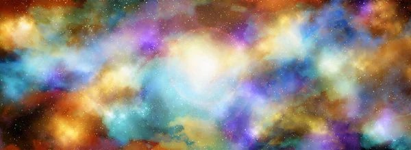 Fondo Espacial Con Polvo Estrellas Estrellas Brillantes Cosmos Realistas Nebulosa — Foto de Stock